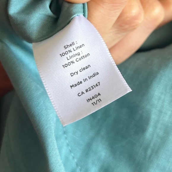 NWT Talbots 100 % Linen Blue Belted Dress size 8P - Picture 9 of 11